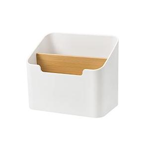 リモコンラック 多機能 卓上収納ボックス 白 ホワイト プラスチック サイズ14.31.2cm 卓上収納ケース 小物入れ 文具収納 化粧品収