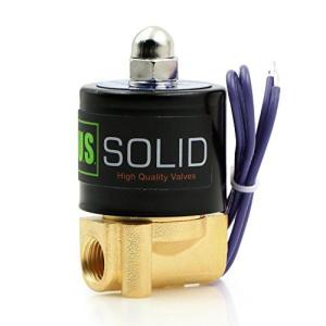U.S. Solid 1/4" ブラス電磁弁 直動式 圧縮空気 水 水空気 12V DC 電磁バルブ ソレノイドバルブ