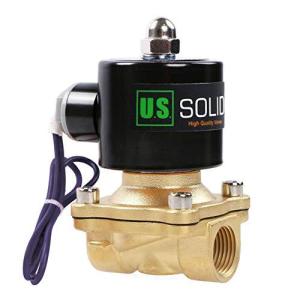 U.S.Solid 12V DC 1/2" ブラス電磁弁 直動式 圧縮空気 水 水空気 電磁バルブ ソレノイドバルブ
