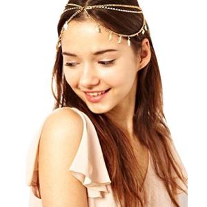 チェーン ティアラ ボディチェーン シャイニング ヘア ジュエリー ヘアバンド 髪飾り