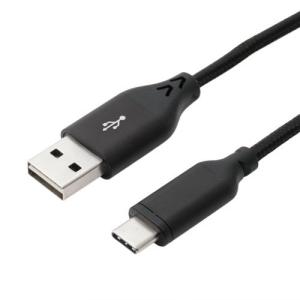 ミヨシ MCO 傷や断線を防ぐ高耐久メッシュタイプ USB Type-C -USB A 充電通信ケーブル USB2.0準拠 1m ブラック SCC-の商品画像