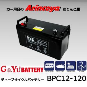 G&Yu ディープサイクル シールド バッテリー　BPC12-120L ( 12V電圧 ) L型端子｜arincoya