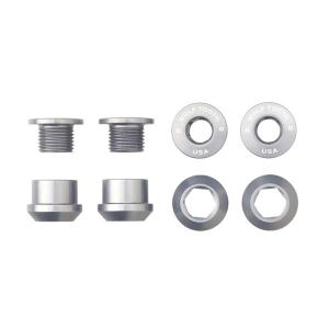Wolf Tooth ウルフトゥース Set of 4 Chainring Bolts+Nuts for 1X 4 pcs. Raw Silver 6mm チェーンリング ボルトナット 4セット ゆうパケット/ネコポス送料無料｜aris-c