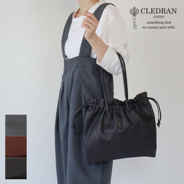 パーストートバッグ 巾着 CLEDRAN クレドラン GALE ガレ PURSE TOTE 本革 牛...