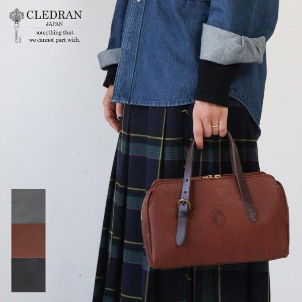 ボストンバッグ スクエア 横型トート CLEDRAN クレドラン GALE ガレ ハンドバッグ ベル...