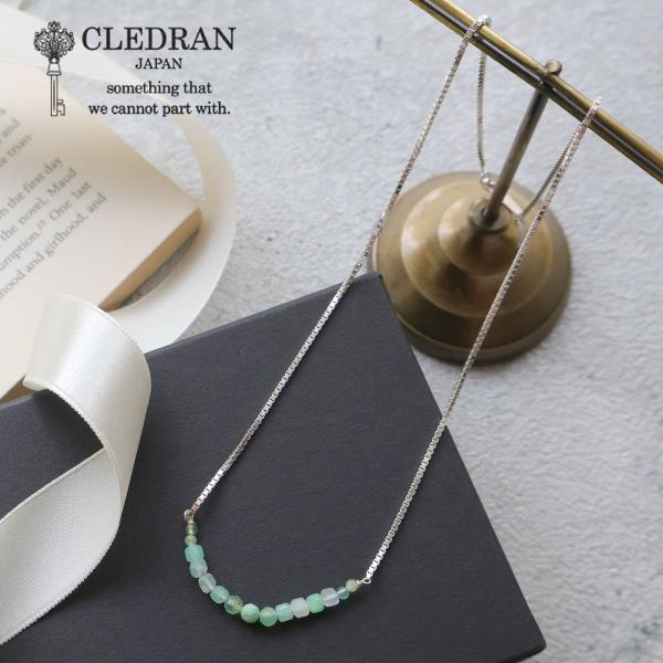 ネックレス ショート シルバー クリソプレーズ CLEDRAN クレドラン ACCENT STONE...