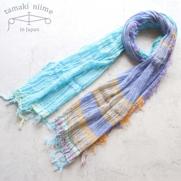 播州織 コットンショールM roots shawl MIDDLE 45×180cm tamaki n...