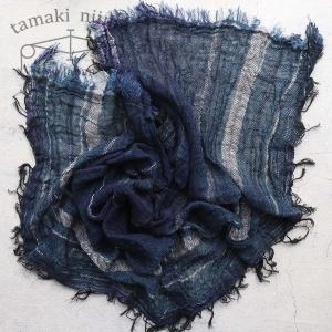 播州織 コットンショールS roots shawl SMALL 44×118cm tamaki niime 玉木新雌 ふんわりやわらか。 t129