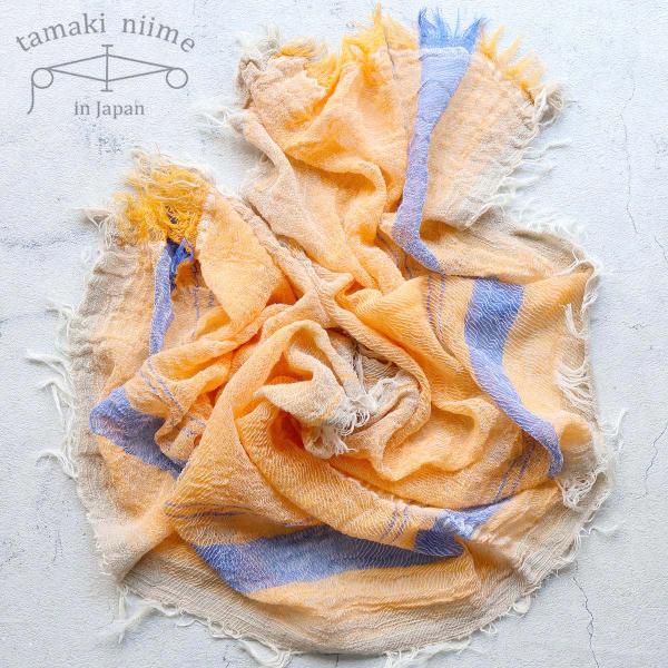 播州織 コットンショールS roots shawl SMALL 44×118cm tamaki ni...