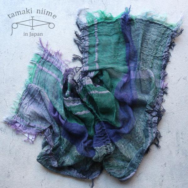 播州織 コットンショールS roots shawl SMALL 44×118cm tamaki ni...