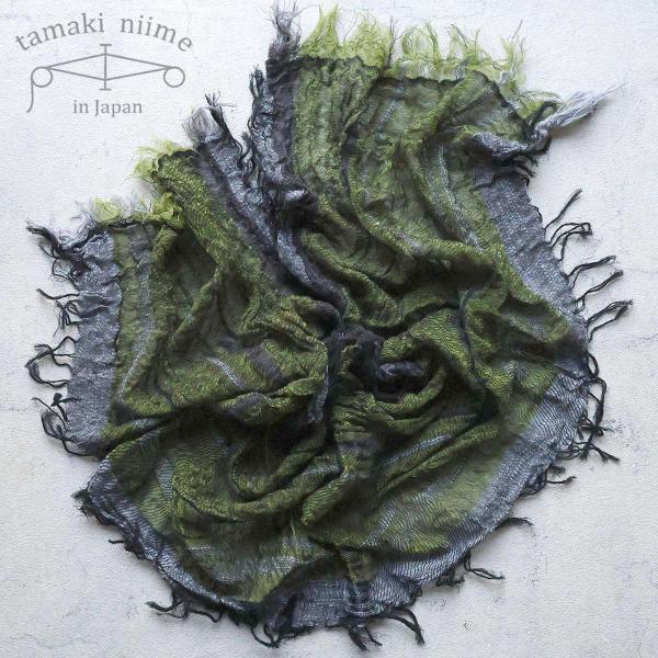 播州織 コットンショールS roots shawl SMALL 44×118cm tamaki ni...