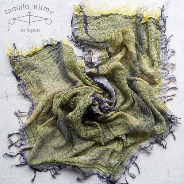 播州織 コットンショールS roots shawl SMALL 44×118cm tamaki ni...