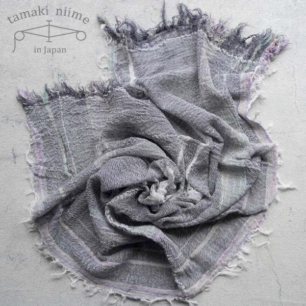 播州織 コットンショールS roots shawl SMALL 44×118cm tamaki ni...