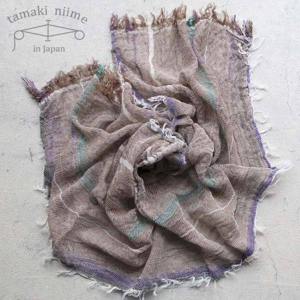 播州織 コットンショールS roots shawl SMALL 44×118cm tamaki ni...