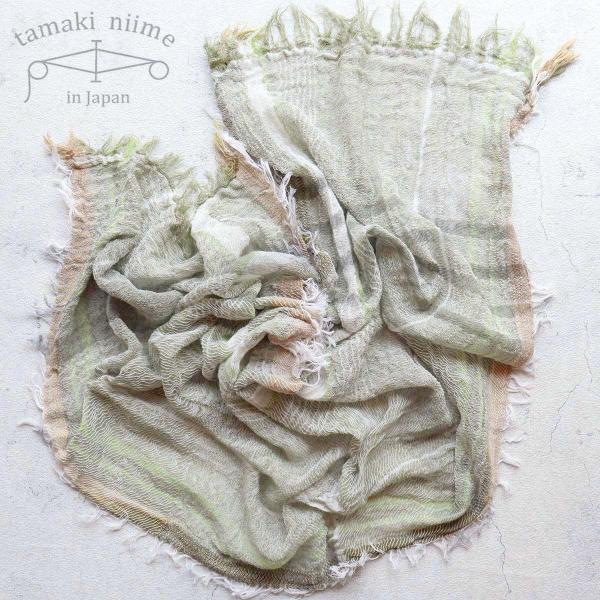 播州織 コットンショールS roots shawl SMALL 44×118cm tamaki ni...