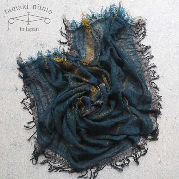 播州織 コットンショールS roots shawl SMALL 44×118cm tamaki ni...