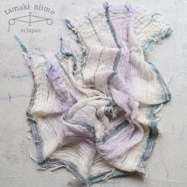 播州織 コットンショールS roots shawl SMALL 44×118cm tamaki ni...