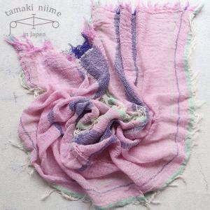 tamaki niime 播州織 コットンショールS roots shawl SMALL 44×118cm