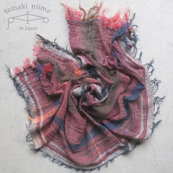 播州織 コットンショールS roots shawl SMALL 44×118cm tamaki ni...