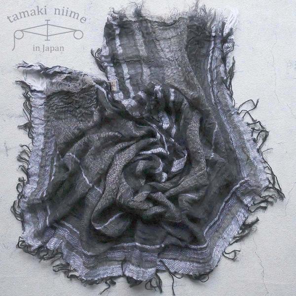 播州織 コットンショールS roots shawl SMALL 44×118cm tamaki ni...