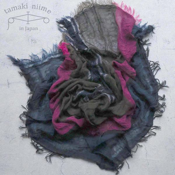 播州織 コットンショールS roots shawl SMALL 44×118cm tamaki ni...