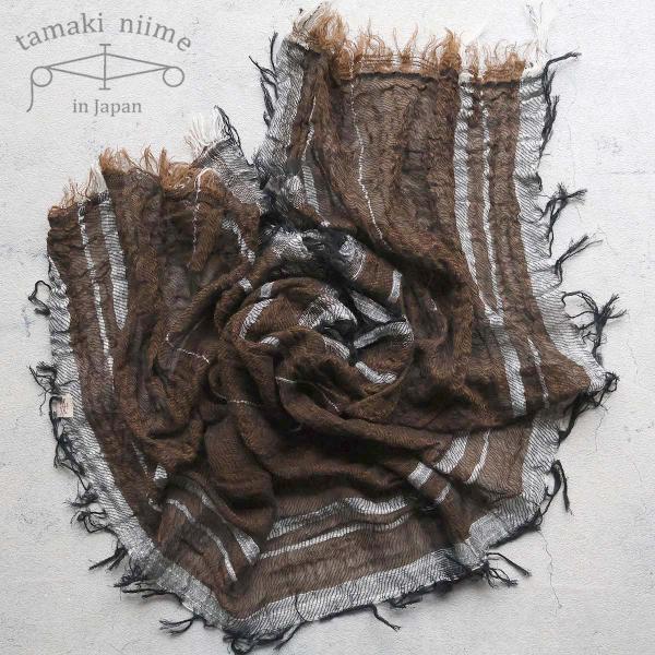 播州織 コットンショールS roots shawl SMALL 44×118cm tamaki ni...