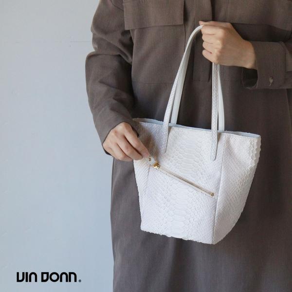 縦型トート VIA DOAN(ヴィアドアン)Bran python(ブランパイソン)  ヘビ革 ダイ...