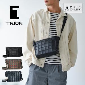 ミニショルダーバッグ 軽量 TRION トライオン PANEL LIGHT 軽い PS105 メンズ レディース 本革 レザー×ナイロンメッシュA5｜arista