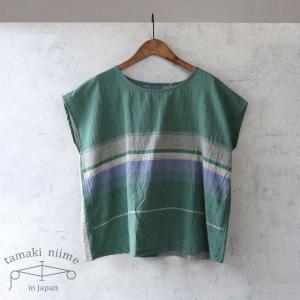 tamaki niime Tシャツ 播州織 コットン suton-T SHORT 全て一点もの