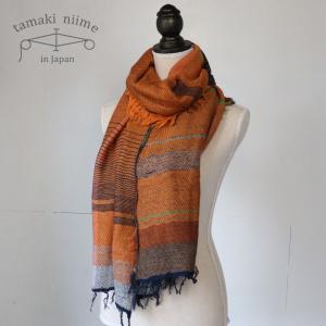 tamaki niime 播州織 ウールコットンショールM roots shawl MIDDLE 55