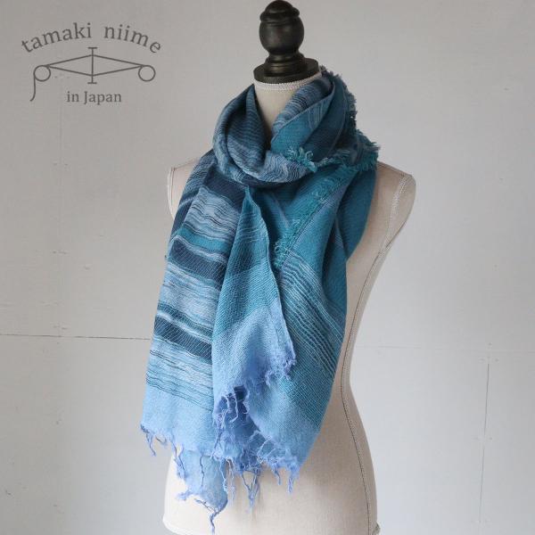 播州織 ウールコットンショールM roots shawl MIDDLE 55×190cm tamak...