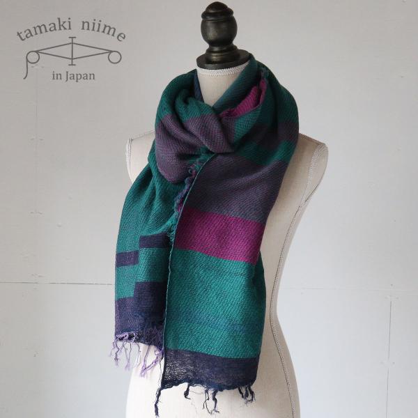 播州織 ウールコットンショールM roots shawl MIDDLE 55×190cm tamak...