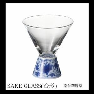 有田SAKE GLASS(六角)染付華唐草 ギフト 日本酒グラス おしゃれ 有田焼