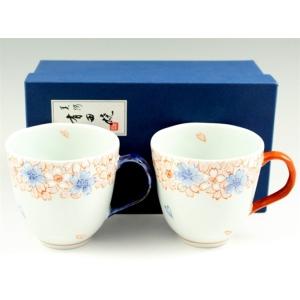有田 波佐見焼 洸琳窯 染錦山茶花 ペアマグカップ : 有田焼赤絵町
