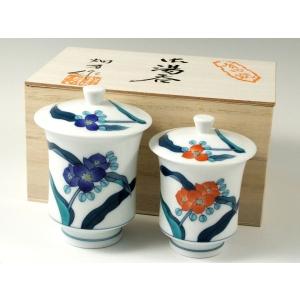 有田 波佐見焼 高山窯 花鳥一閑人 蓋付特大湯呑 : 有田焼赤絵町 - 通販