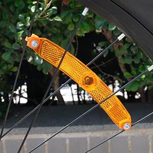 JIS規格 自転車汎用 安全警告 ホイールリフレクター 2枚 (長い／黄)｜ariys-shop
