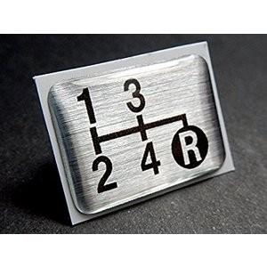 シフトパターン プレート　4速マニュアル車用　シルバークリアドーム仕様　今や貴重なマニュアル車のアピ...