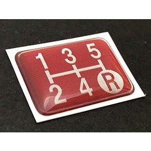 シフトパターン プレート　5速マニュアル車用　レッドクリアドーム仕様　今や貴重なマニュアル車のアピー...