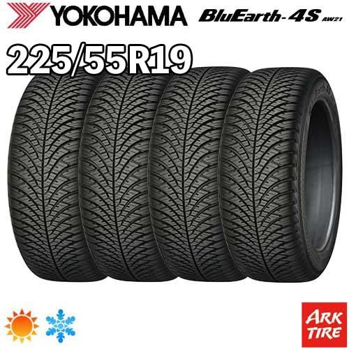 在庫有 4本セット オールシーズンタイヤ 225/55R19 99V ヨコハマ ブルーアース 4S ...