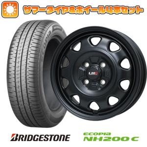 155/65R14 夏タイヤ ホイール4本セット N-BOX タントカスタム ワゴンR BRIDGESTONE エコピア NH200 C LEHRMEISTER LMG OFF-STYLE(マットブラック) 14インチ｜ark-tire