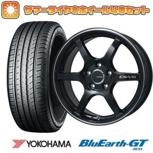 215/45R17 夏タイヤ ホイール4本セット YOKOHAMA ブルーアース GT AE51 (5/100車用) LEHRMEISTER CS-V6(グロスブラック/ラインポリッシュ) 17インチ｜ark-tire