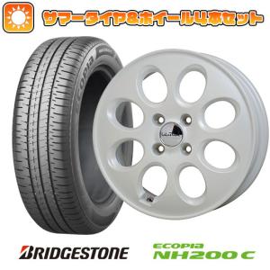 155/65R14 夏タイヤ ホイール4本セット N-BOX タントカスタム ワゴンR BRIDGESTONE エコピア NH200 C HOT STUFF ララパーム オーバル 14インチ｜ark-tire