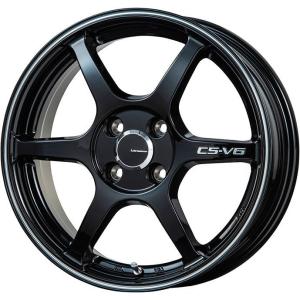 175/60R16 夏タイヤ ホイール4本セット YOKOHAMA ブルーアース RV-03CK (4/100車用) LEHRMEISTER CS-V6(グロスブラック/ラインポリッシュ) 16インチ｜ark-tire