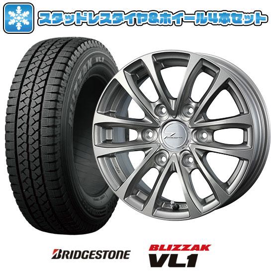 195/80R15 スタッドレスタイヤ ホイール4本セット ハイエース200系用 BRIDGESTO...