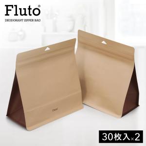 Fluto 強力防臭袋 穴付きチャック サニタリーボックス 使い捨て 消臭袋 ゴミ袋 エチケット袋 生理用品 生ゴミ オムツ ペット 犬 Lサイズ ナチュラル 30枚入×2｜arkeru