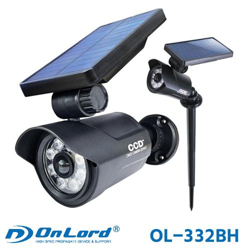 オンロード(OnLord) センサーライト 防犯カメラ型 ブラック 屋外防水 LED 人感センサー ...