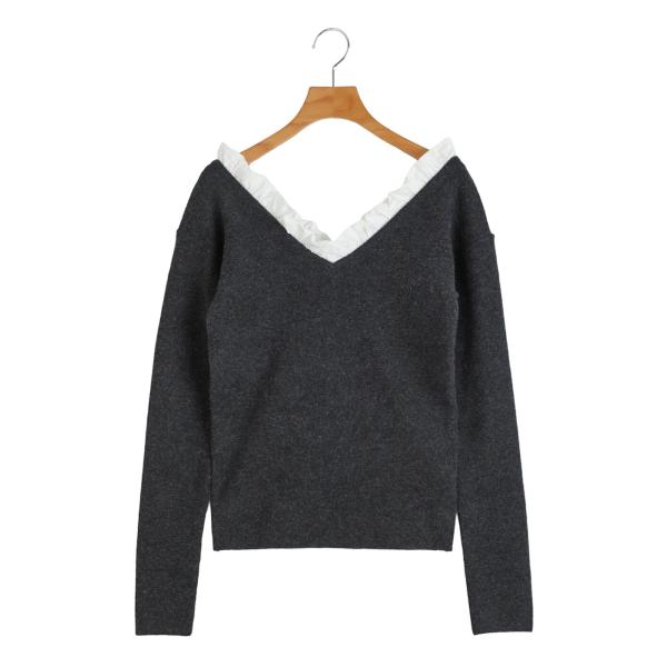 CLANE / クラネ ： [レディース]2WAY FRILL V NECK KNIT TOPS /...
