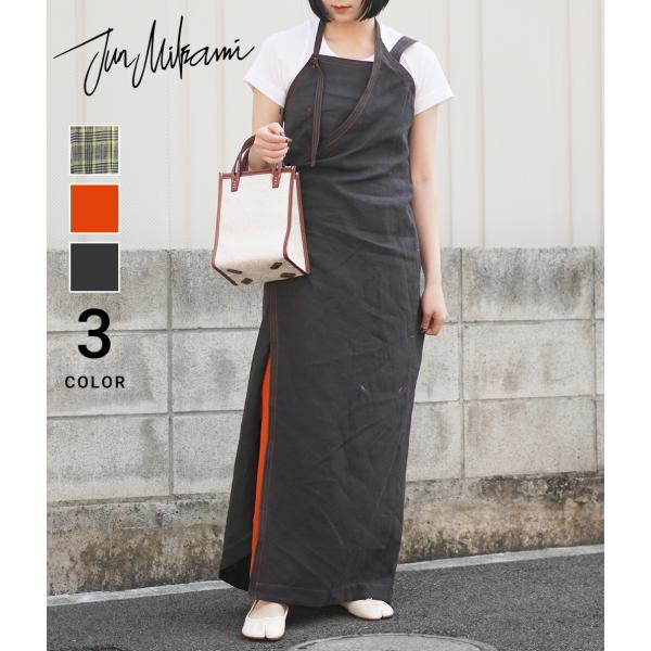 JUN MIKAMI / ジュンミカミ ： リネンエプロンコンビネゾン / 全3色 ： 22SS-1...