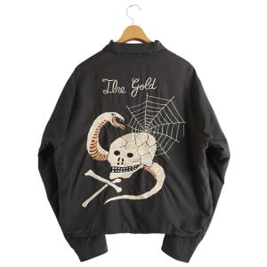 gold◇ALASKAJACKETAGEDMODEL/スカジャン/L/コットン/BLK/GL15672