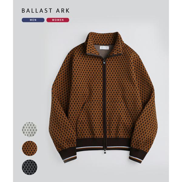BALLAST ARK / バラストアーク： Zip-Up Jacquard Knit Blouso...